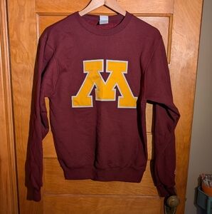 Champion Maroon Sweater with Gold Logo